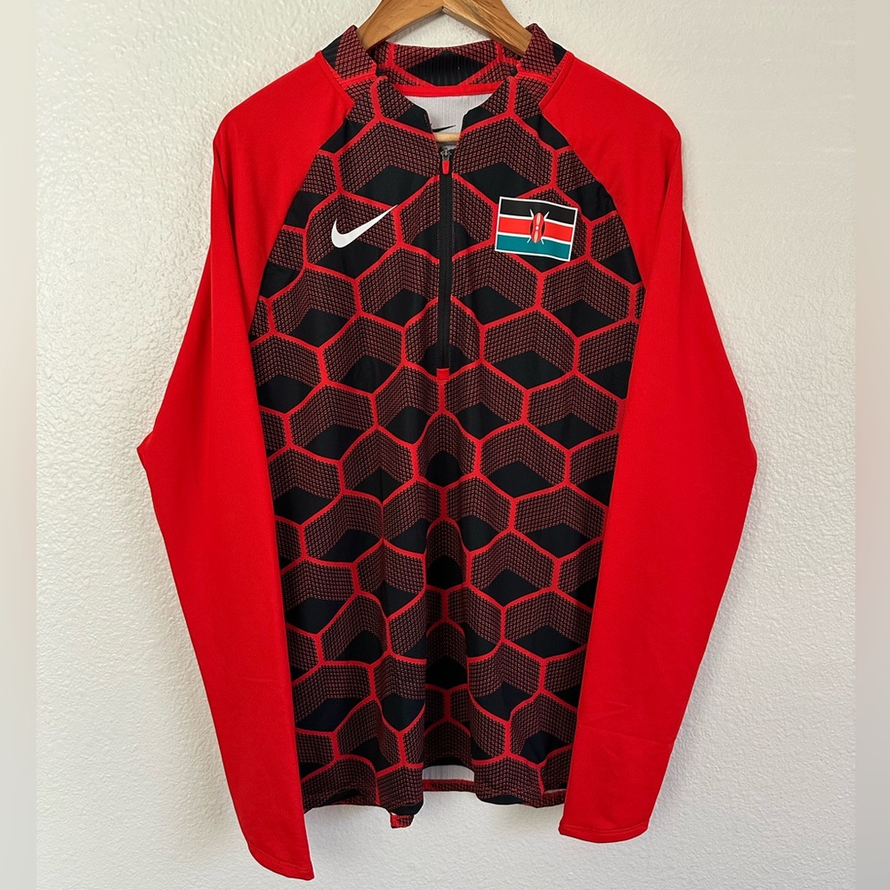 Nike Pro Elite Kenya Running Racing Track & Field 1/4 Zip Top Men Size Large
